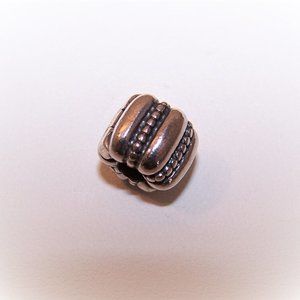 Pandora Dots & Ridges Sterling Silver Barrel Clip Charm - Design 790446